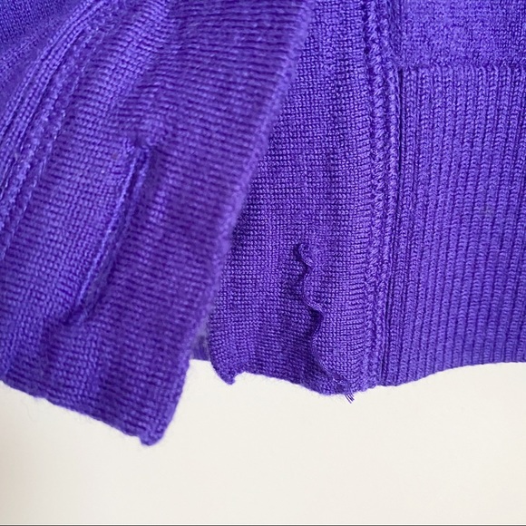 Tory Burch Simone Cardigan Long Sleeve Purple Small - Picture 5 of 6
